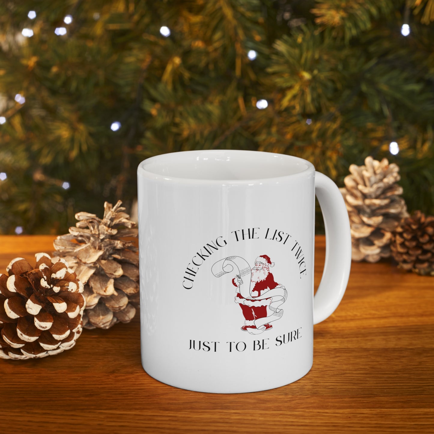 checking the list twice mug, enneagram merchandise, enneagram mug, enneagram christmas mug, enneagram type 6, enneagram christmas, christmas mug, coffee mug, enneagram gift