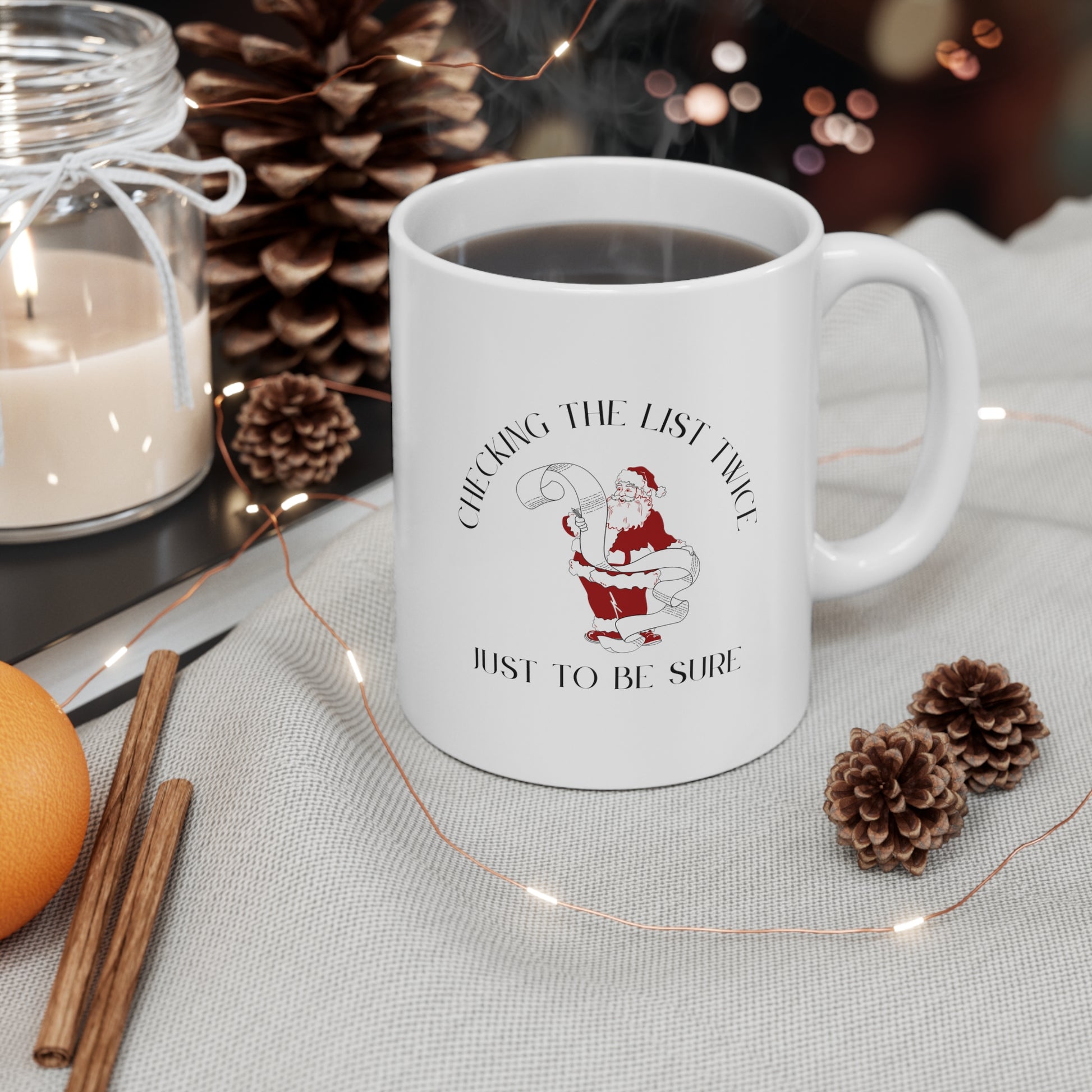 checking the list twice mug, enneagram merchandise, enneagram mug, enneagram christmas mug, enneagram type 6, enneagram christmas, christmas mug, coffee mug, enneagram gift