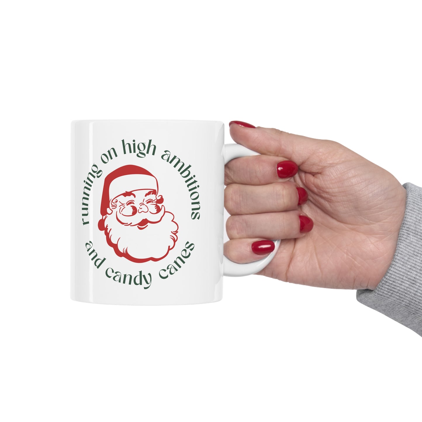 Running On High Ambitions and Candy Canes Mug