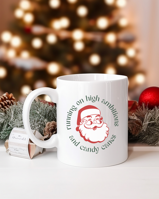 Running On High Ambitions and Candy Canes Mug